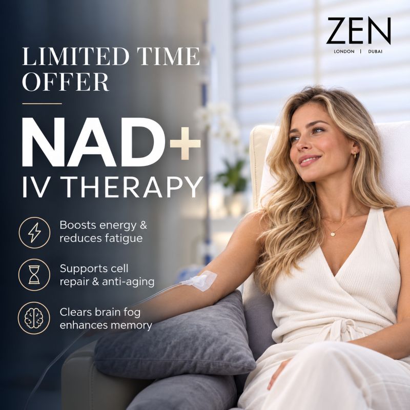 NAD+ IV therapy session at ZEN Healthcare Dubai